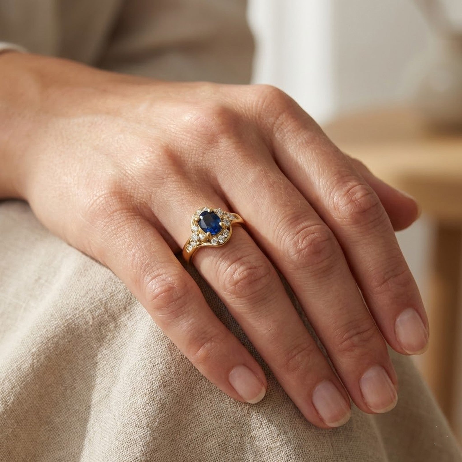 Glamorous Blue Sapphire 925 Sterling Silver Ring, Affordable Natural Gemstone, Everyday Ring