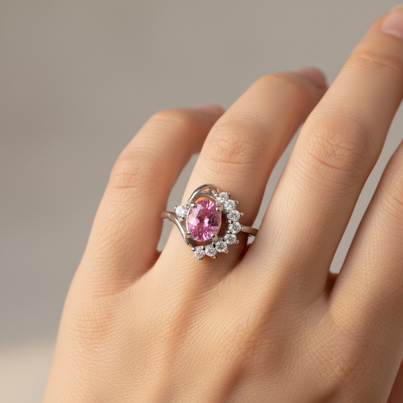 Pink Tourmaline 925 Sterling Silver Ring