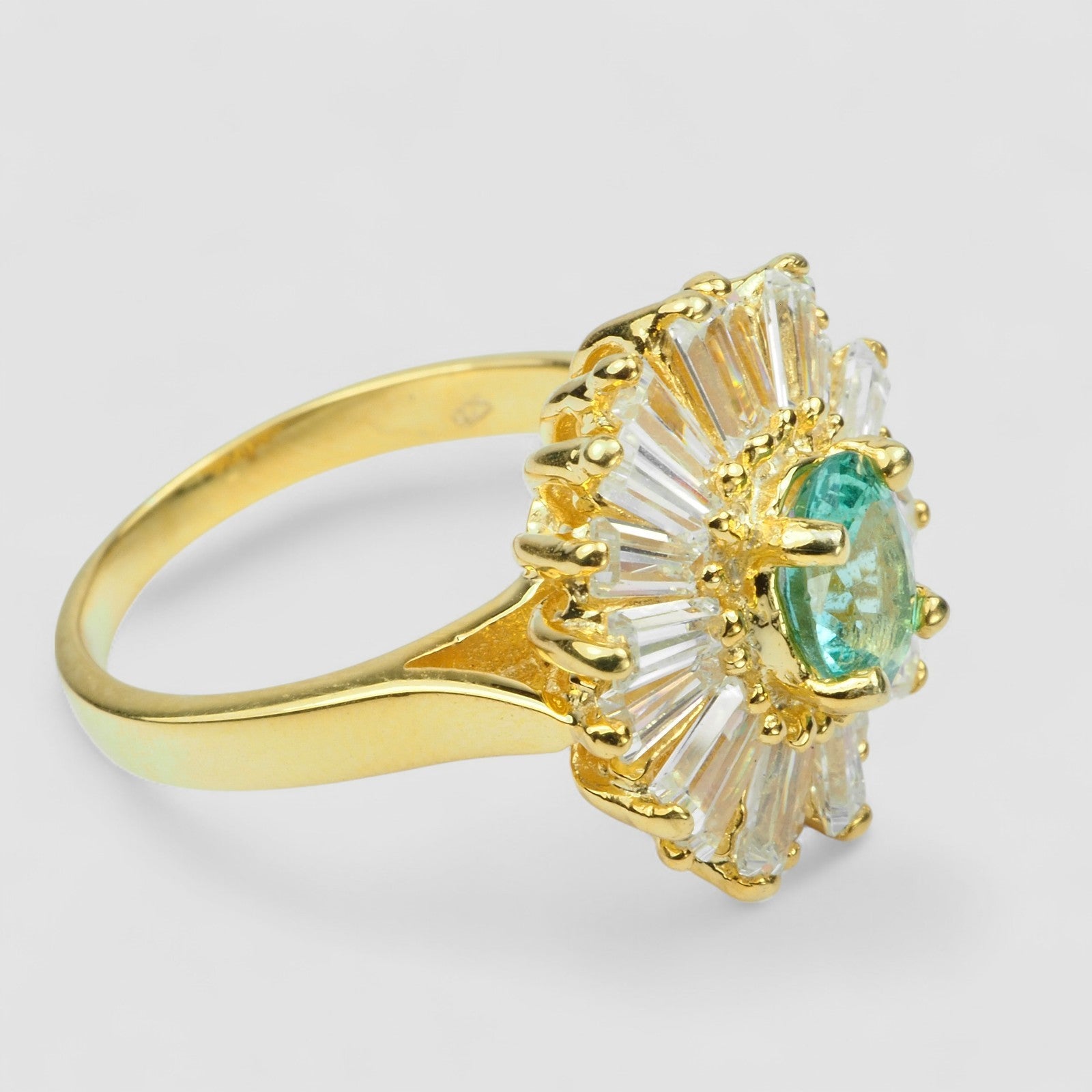 Natural Green Emerald 925 Sterling Silver Ring