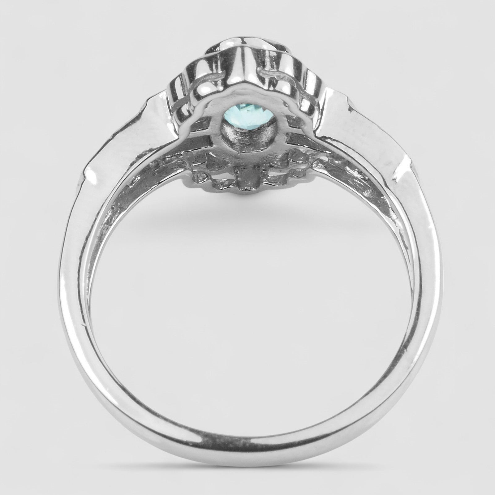 Blue Zircon 925 Sterling Silver Ring