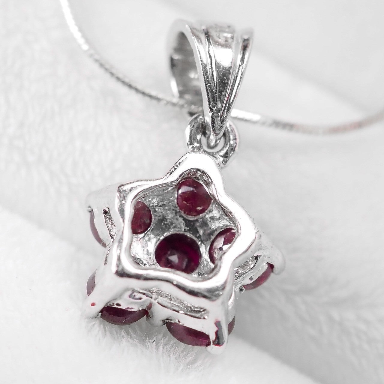 Red Ruby 925 Sterling Silver White Gold Pendants, Minimalist Pendants