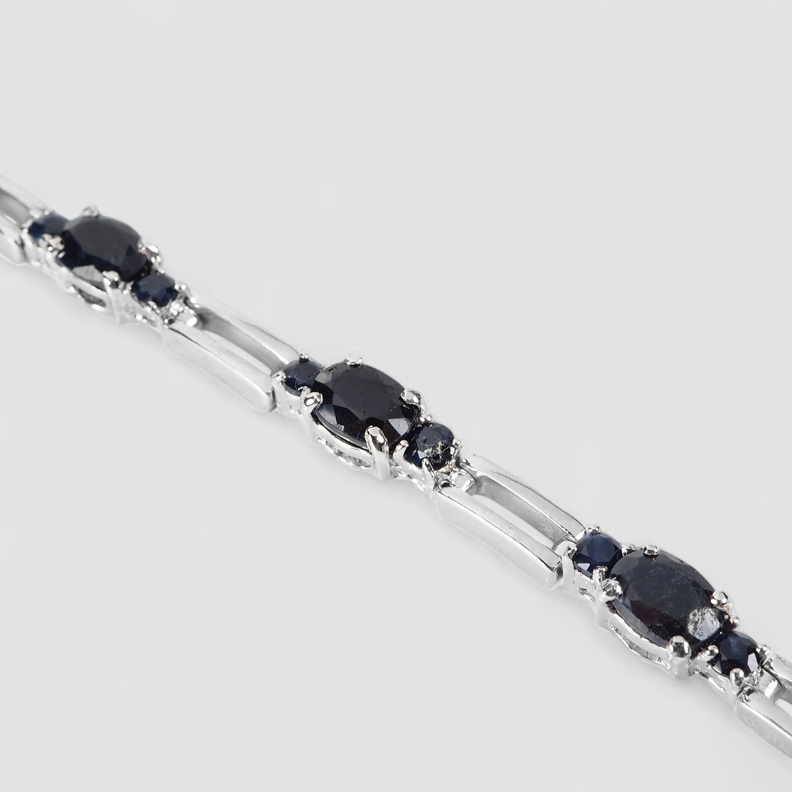 Blue Sapphire 925 Sterling Silver Bracelets, Natural Gemstone, Minimalist Bracelets