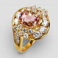 Natural Pink Tourmaline Jewelry, 24K Gold 925 Sterling Silver Ring, Minimalist Everyday Ring