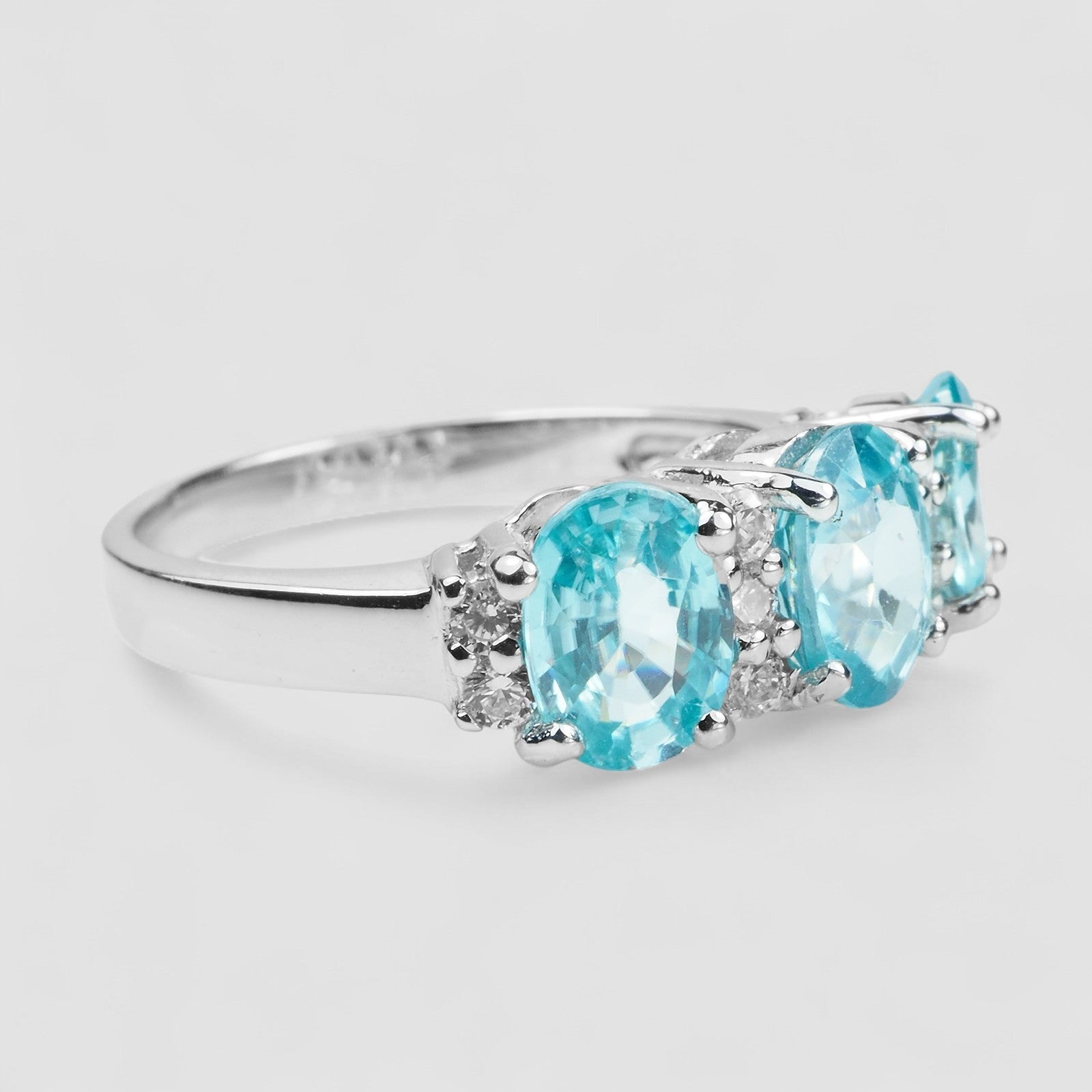 Blue Zircon 925 Sterling Silver Ring