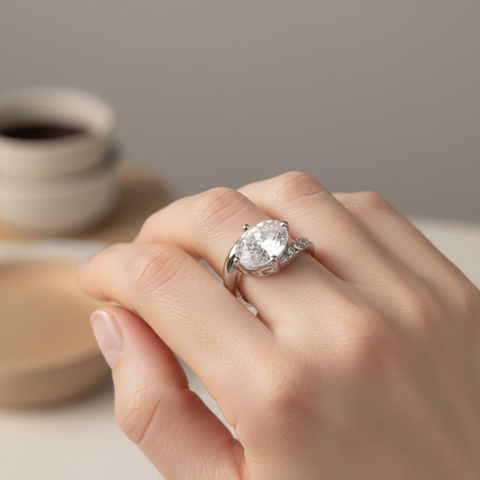 White Zircon 925 Sterling Silver Ring