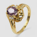 Pale Pink Spinel 925 Sterling Silver 24K Gold Ring