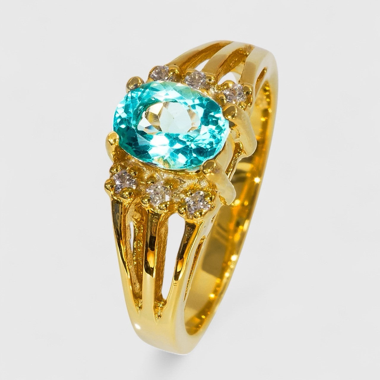 Blue Green Apatite 925 Sterling Silver Ring