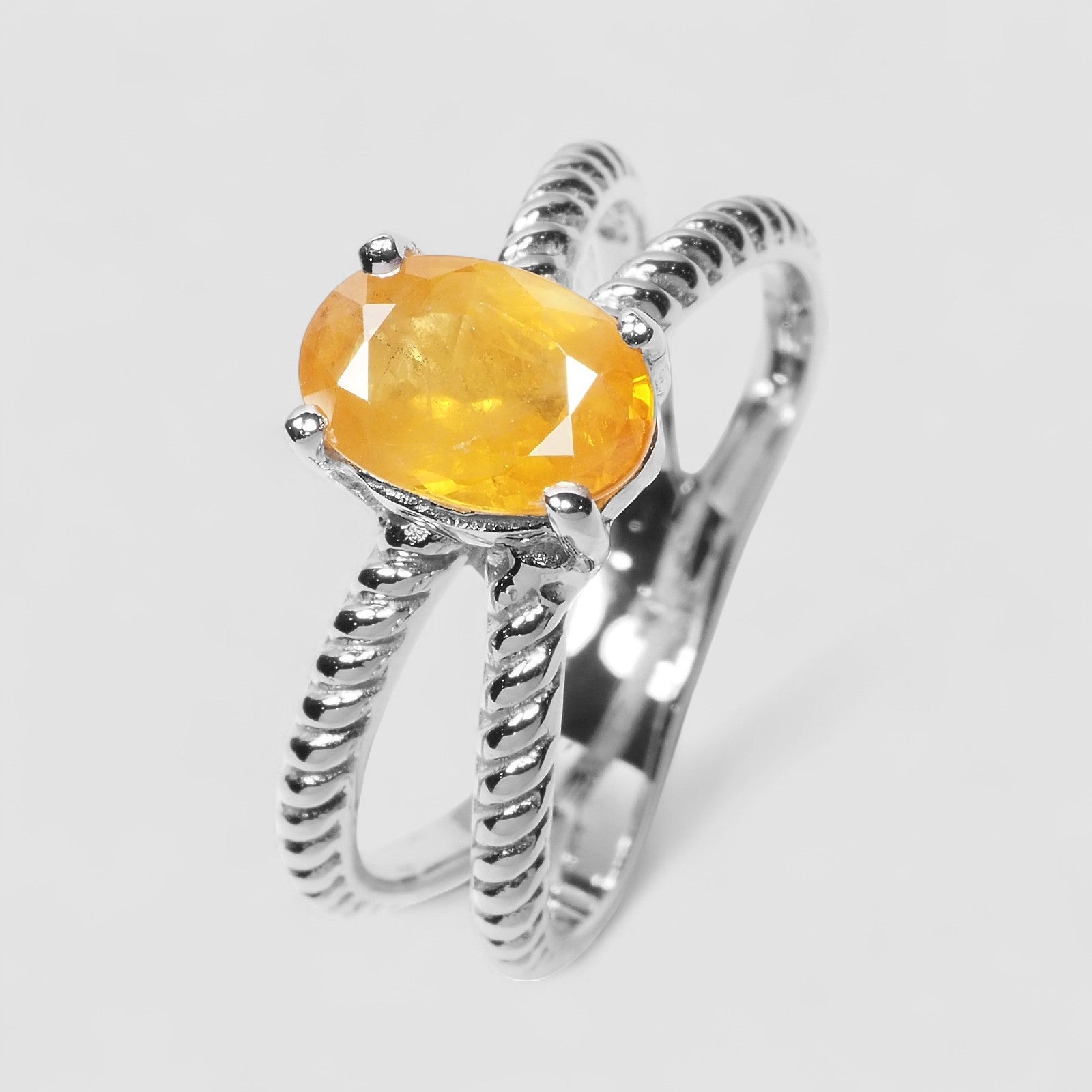 Yellow Sapphire 925 Sterling Silver Ring