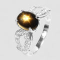 Opulent Black Star Sapphire925 Sterling Silver Ring
