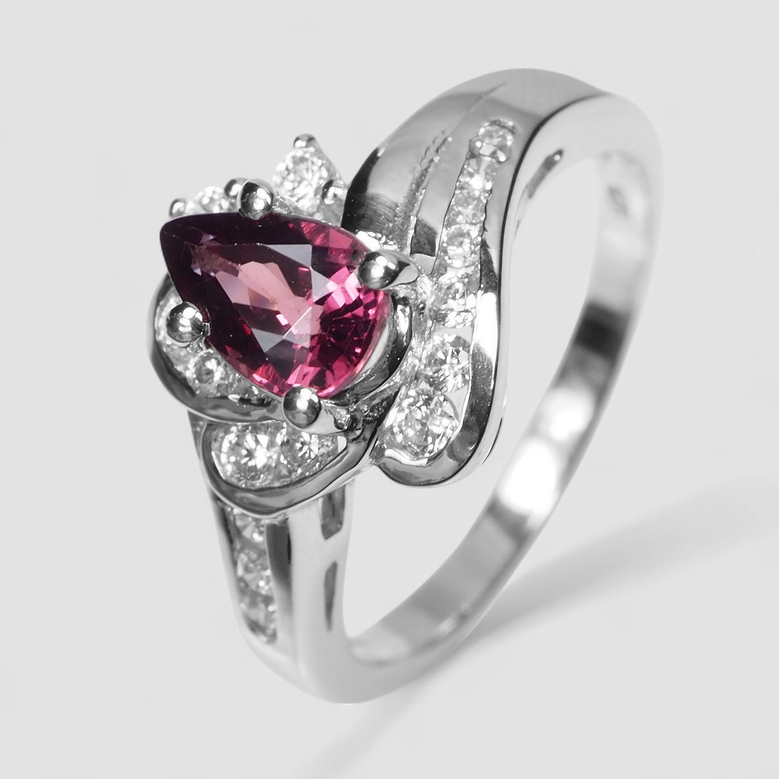 Wine Pink Rhodolite Garnet 925 Sterling Silver Ring
