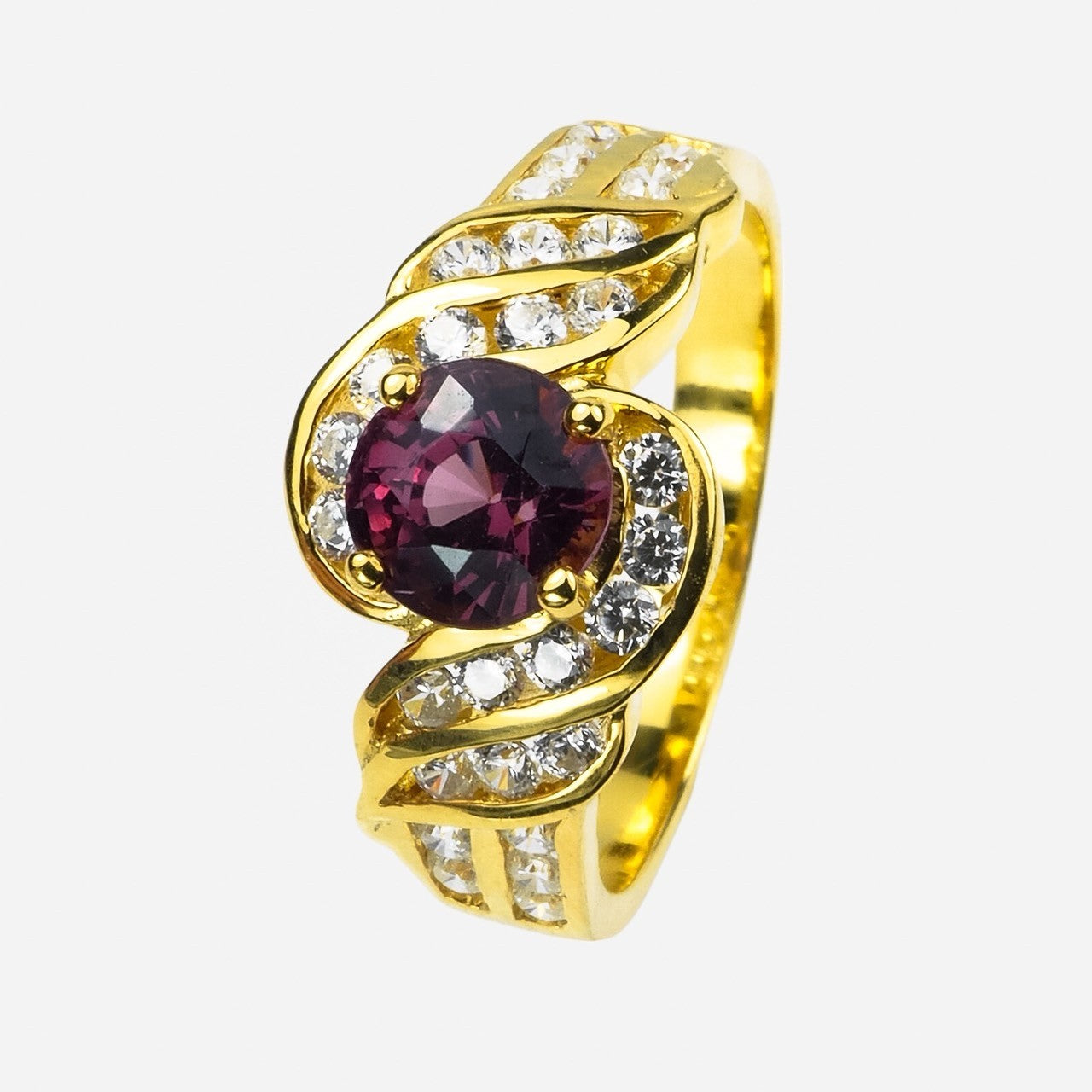 Purple Rhodolite Garnet 925 Sterling Silver Ring