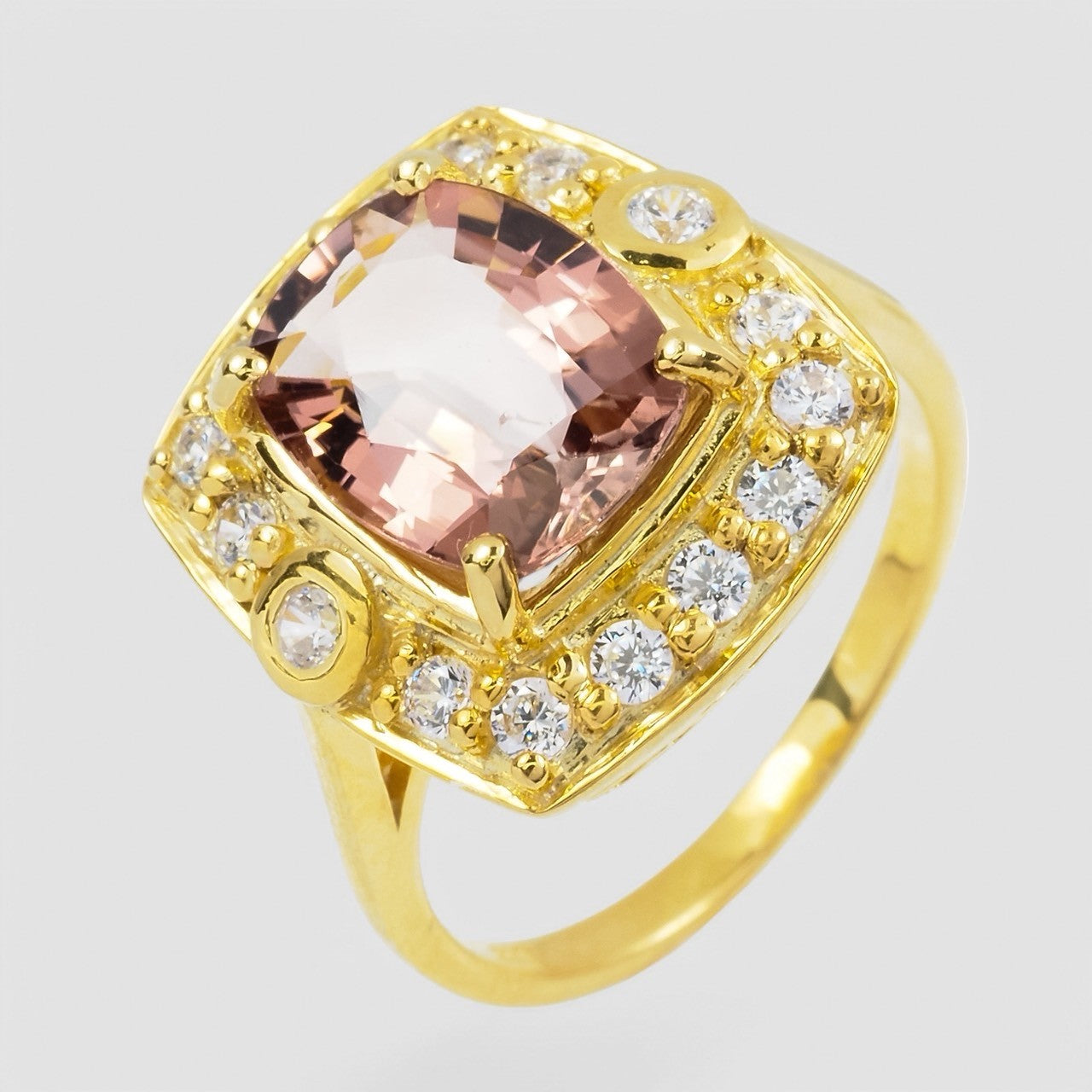 CHAMPAGNE TOURMALINE 925 STERLING SILVER HANDMADE JEWELRY RING