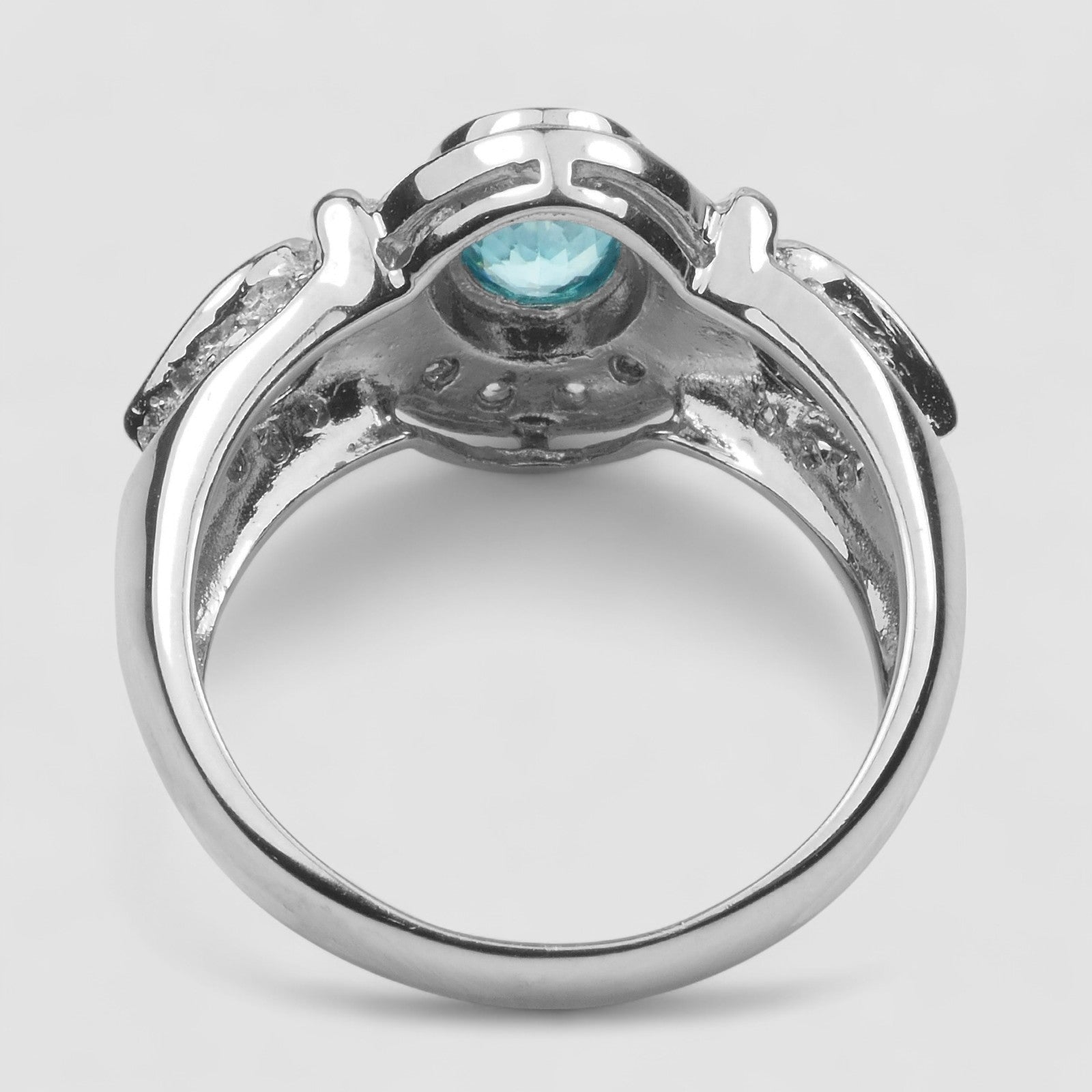 Blue Zircon 925 Sterling Silver Ring