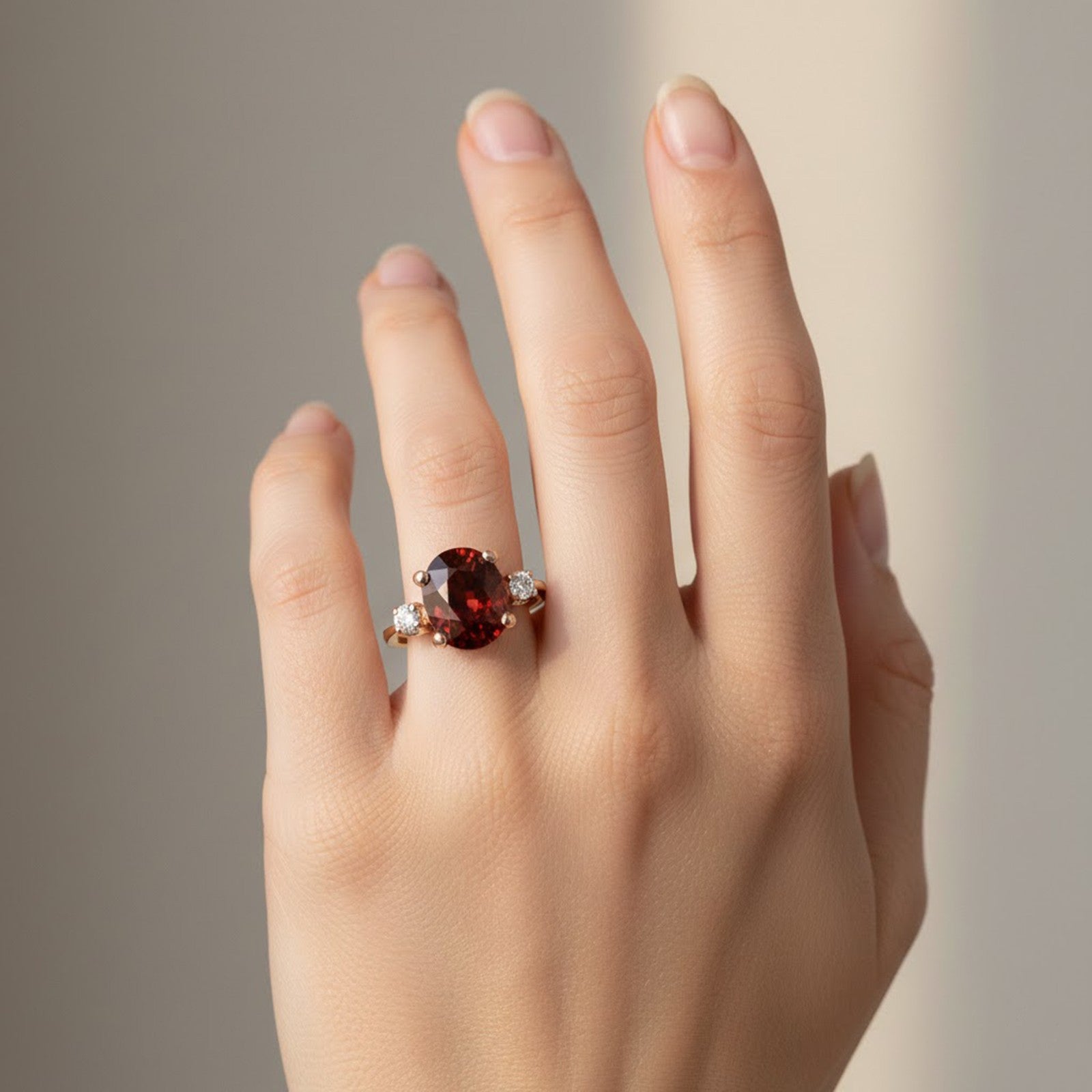 Red Zircon 925 Sterling Silver Ring