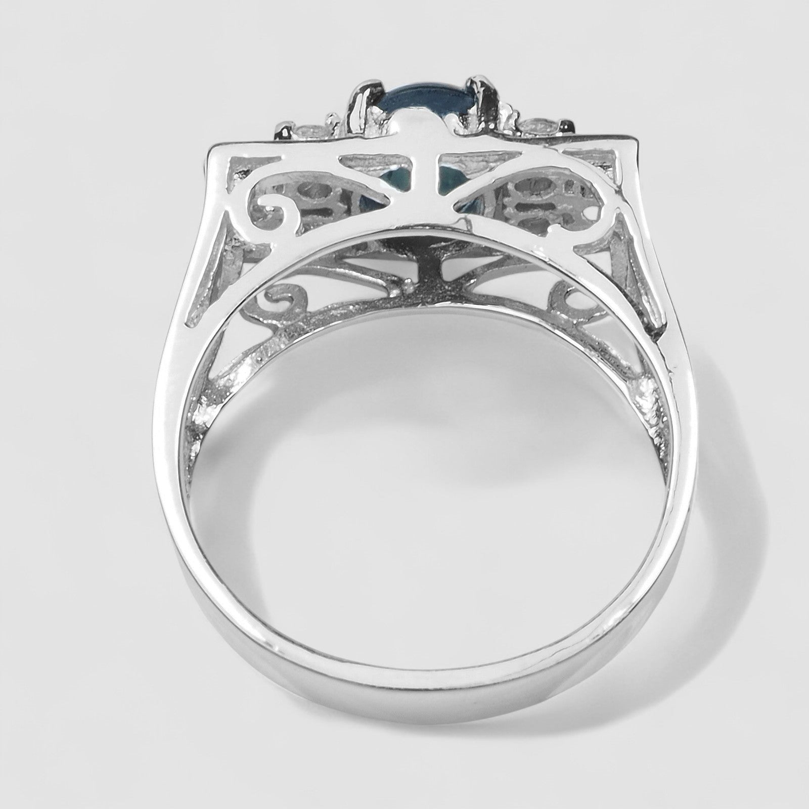 Blue Star Sapphire 925 Sterling Silver Ring