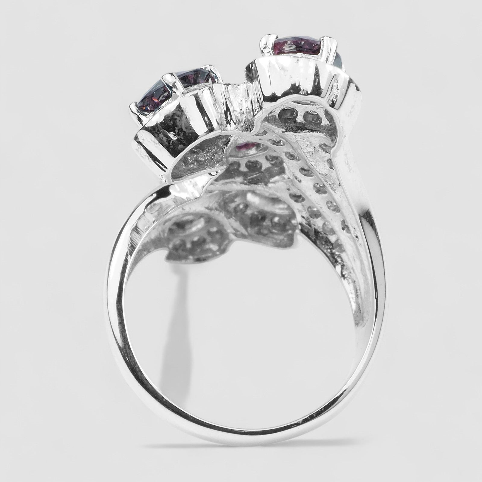 Purple Spinel Set 925 Sterling Silver Ring
