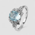 Blue Aquamarine 925 Sterling Silver Ring