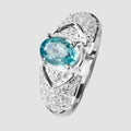 Natural Blue Zircon 925 Sterling Silver Ring
