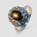 Black Star Sapphire 925 Sterling Silver Ring, Aniversary Gift, Dainty Ring, Free Resizing