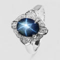 Blue Star Sapphire 925 Sterling Silver Ring