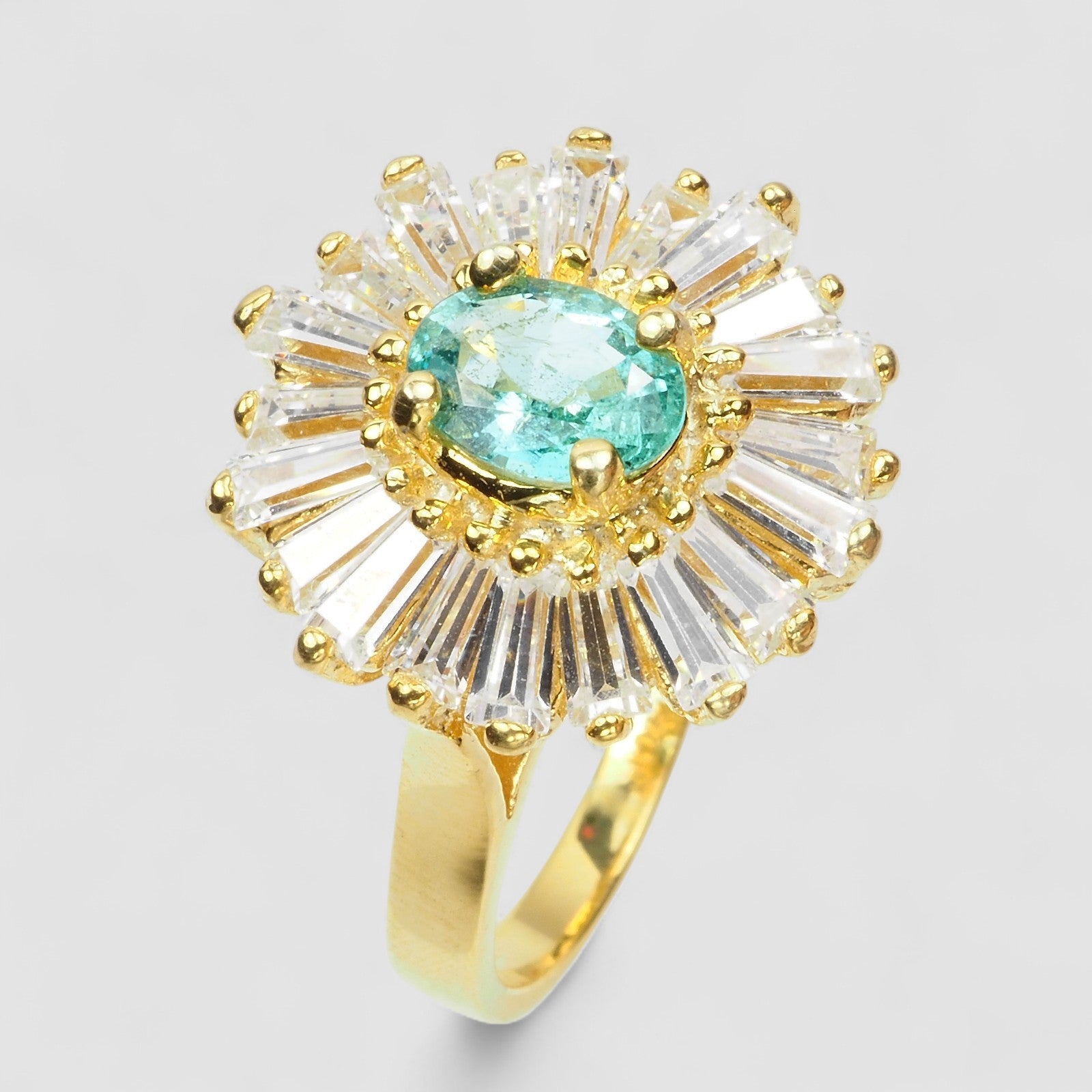 Natural Green Emerald 925 Sterling Silver Ring