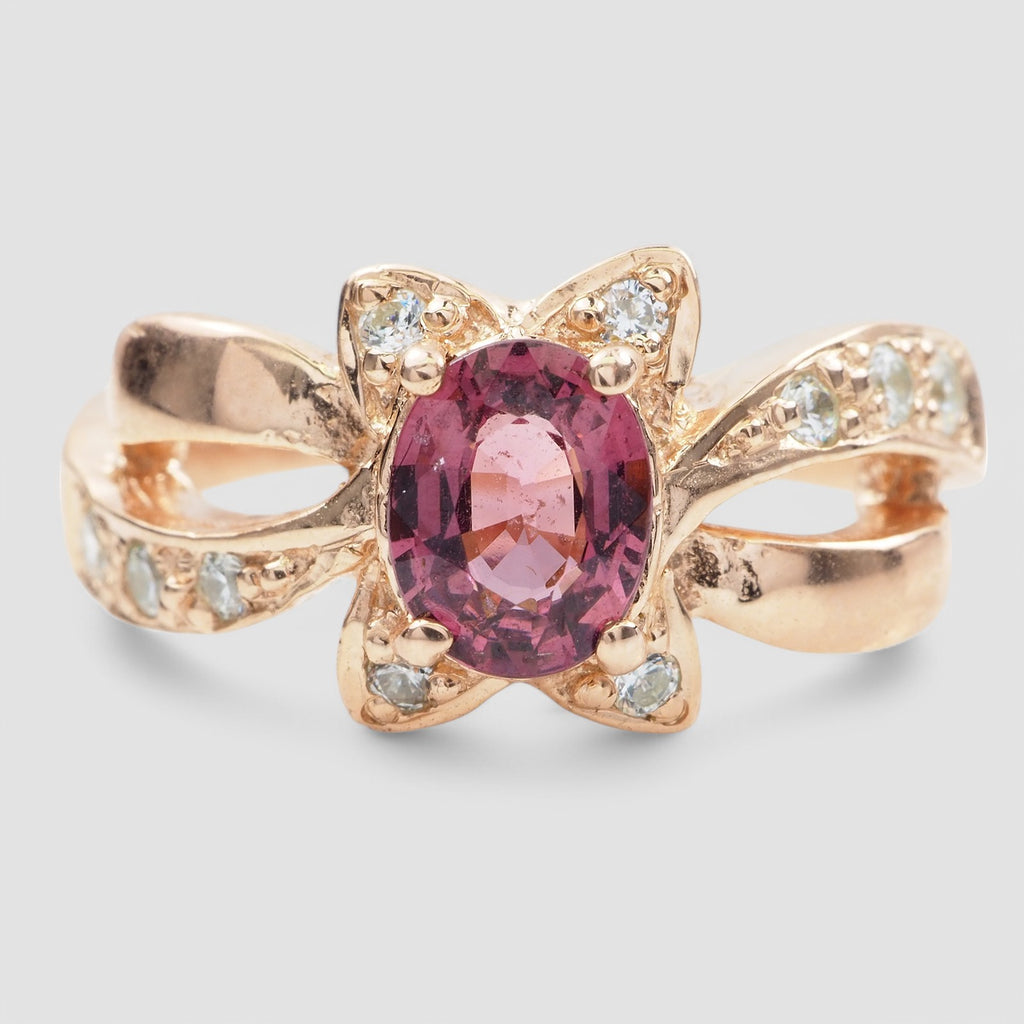 PINK SPINEL HANDMADE FINE JEWELRY RING