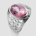 Bunny Pink Gemstone Ring 925 Sterling Silver, Natural Tourmaline, Dainty Everyday Ring