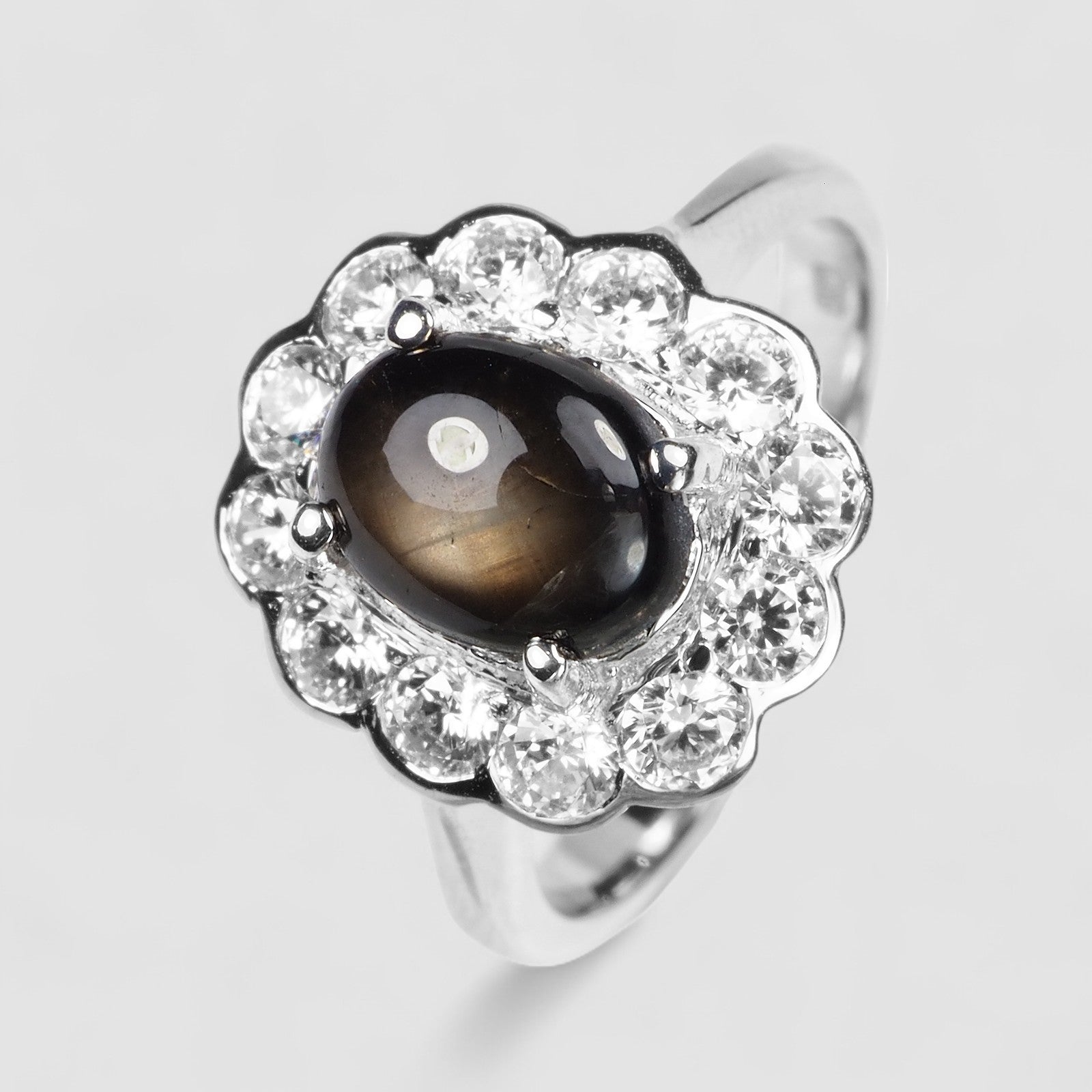 Black Star Sapphire 925 Sterling Silver Ring, Aniversary Gift, Dainty Ring, Free Resizing