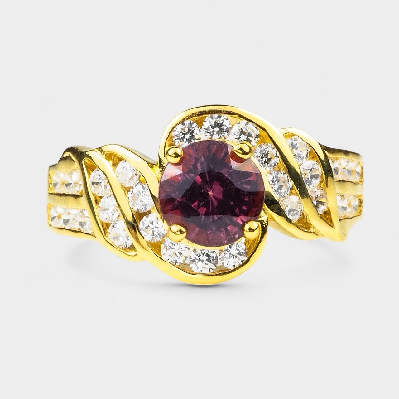 Purple Rhodolite Garnet 925 Sterling Silver Ring