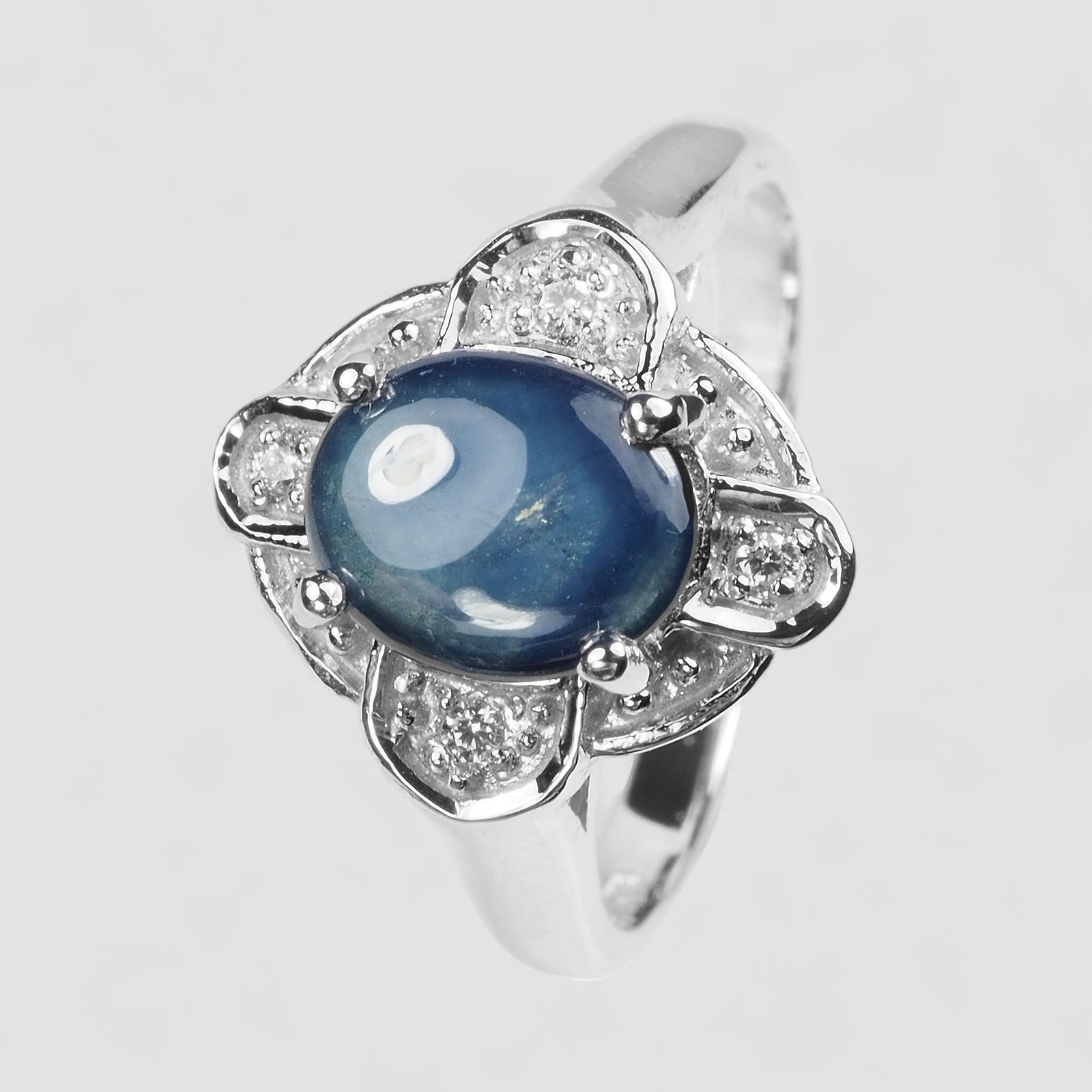 Blue Star Sapphire 925 Sterling Silver Ring