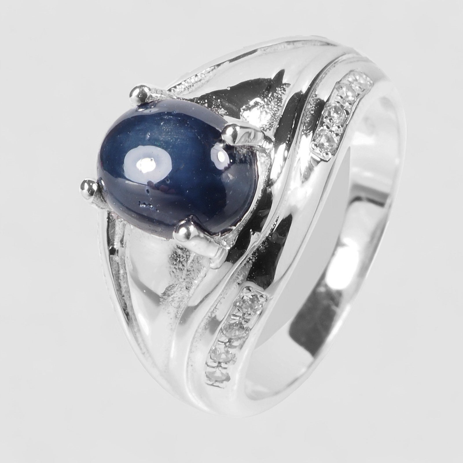 Blue Star Sapphire 925 Sterling Silver Ring