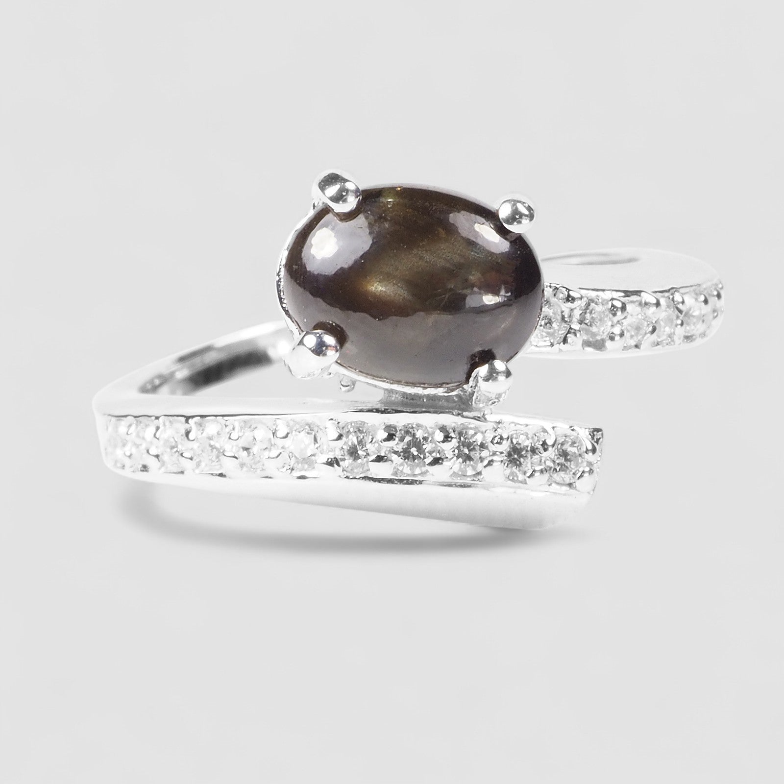 925 Sterling Silver Ring Thailand Black Star Sapphire