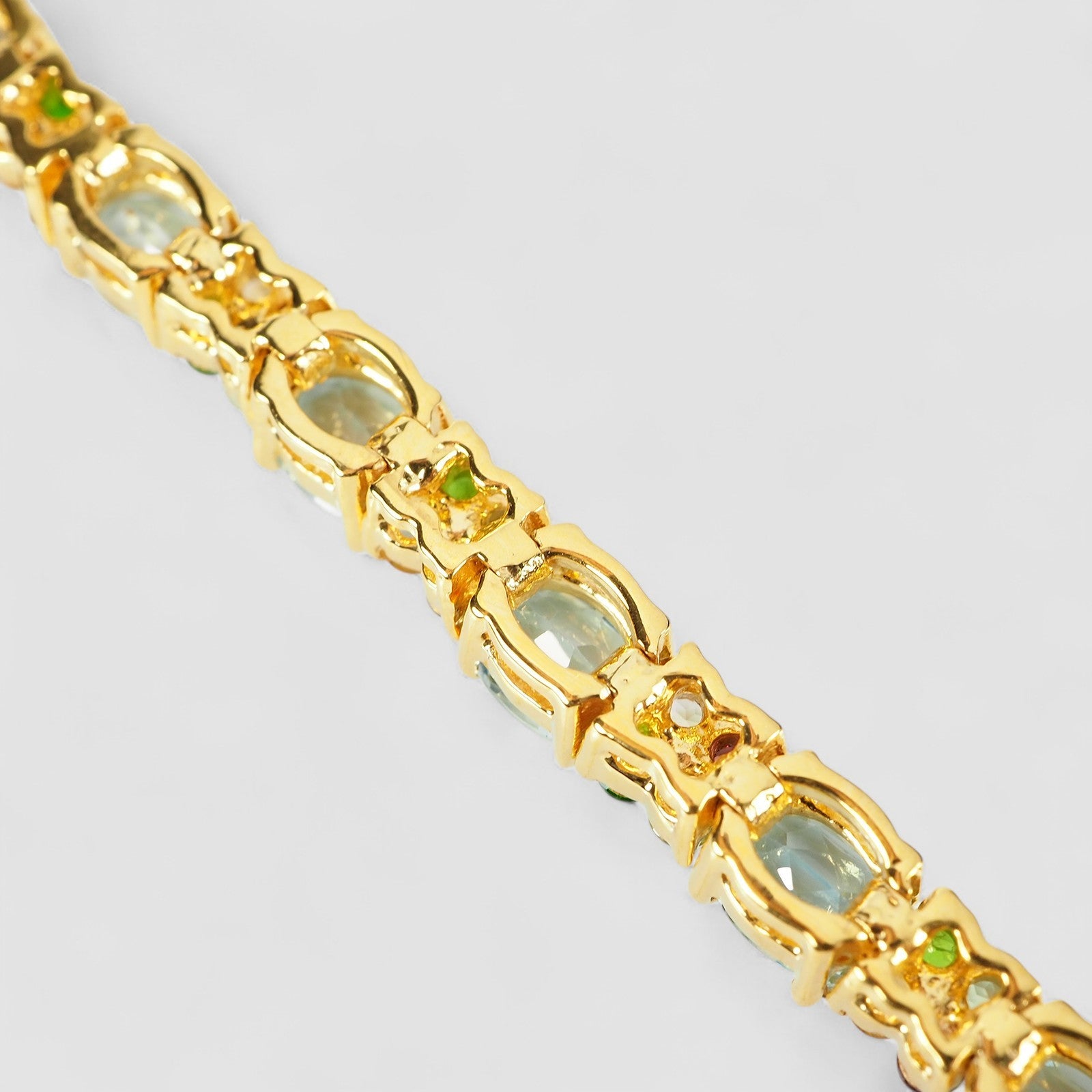 Blue Aquamarine 925 Sterling Silver 24K Gold Bracelets, Dainty Minimalist Everyday Bracelets