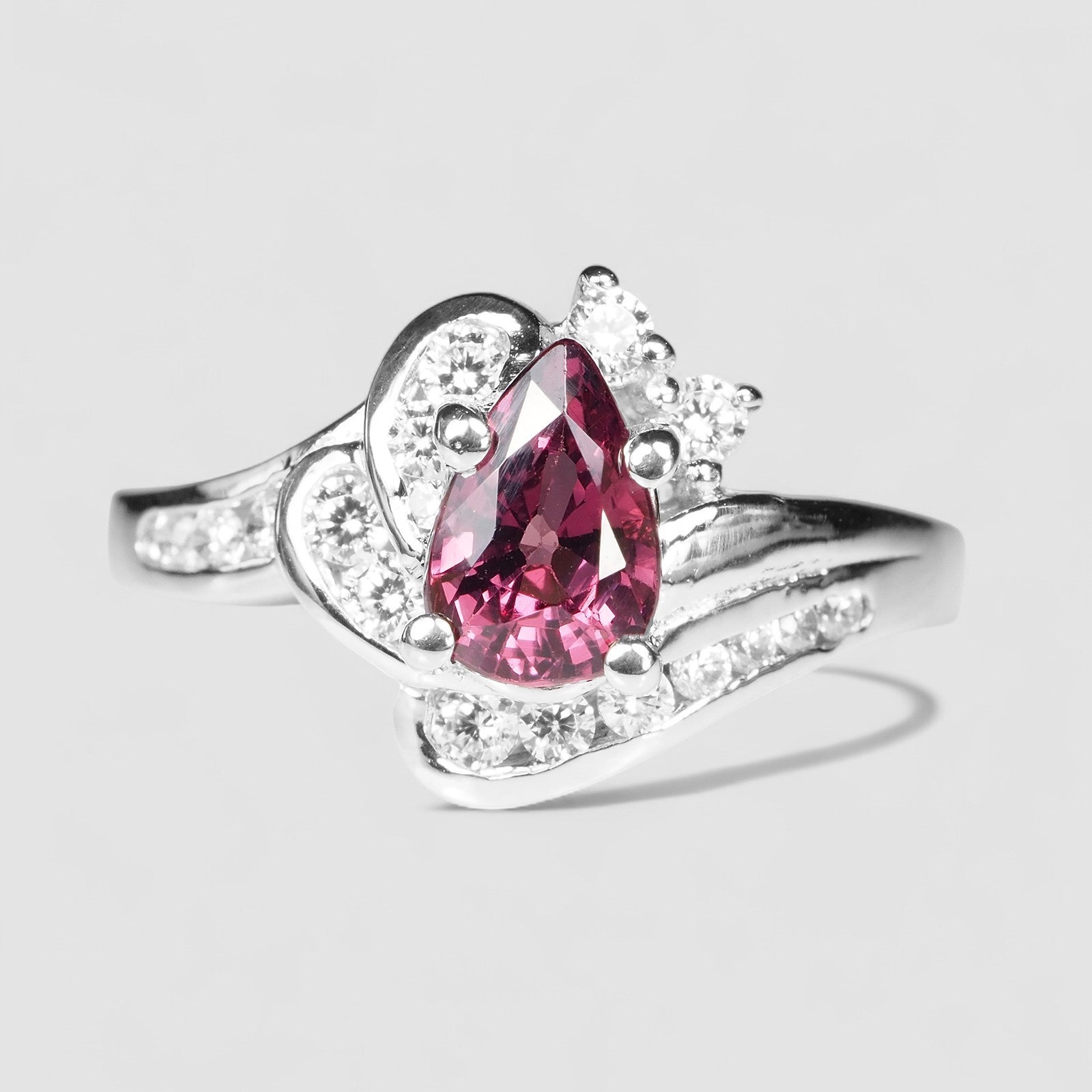 Wine Pink Rhodolite Garnet 925 Sterling Silver Ring