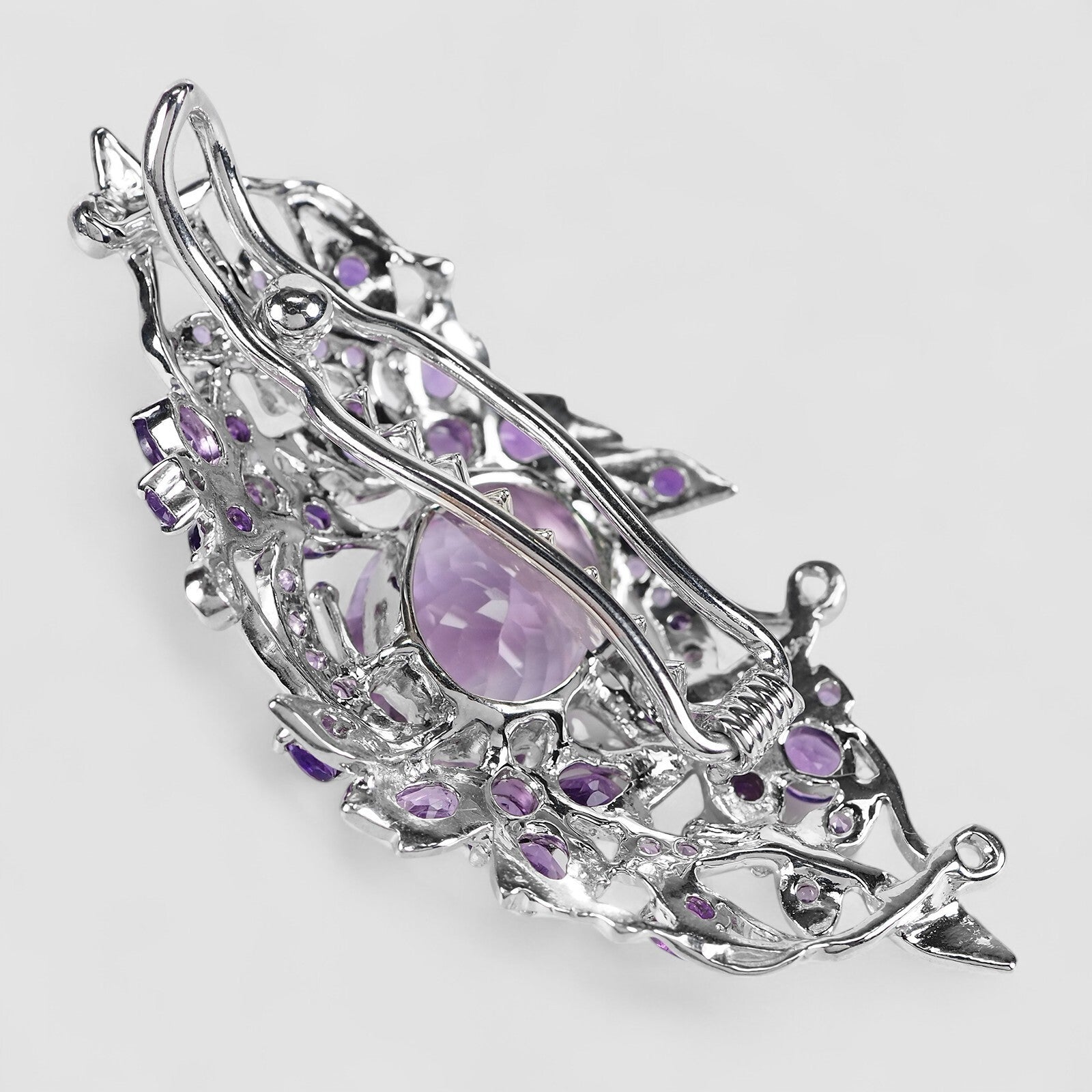 Purple Amethyst 925 Sterling Silver White Gold Hair Clip, Dainty Everyday Hair Clip , Gift for Her