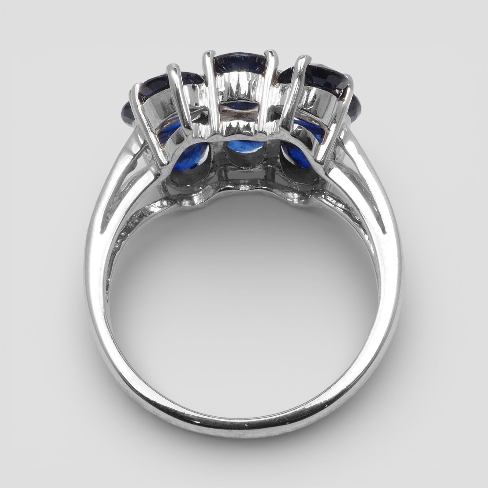 Floral Blue Sapphire 925 Sterling Silver Ring