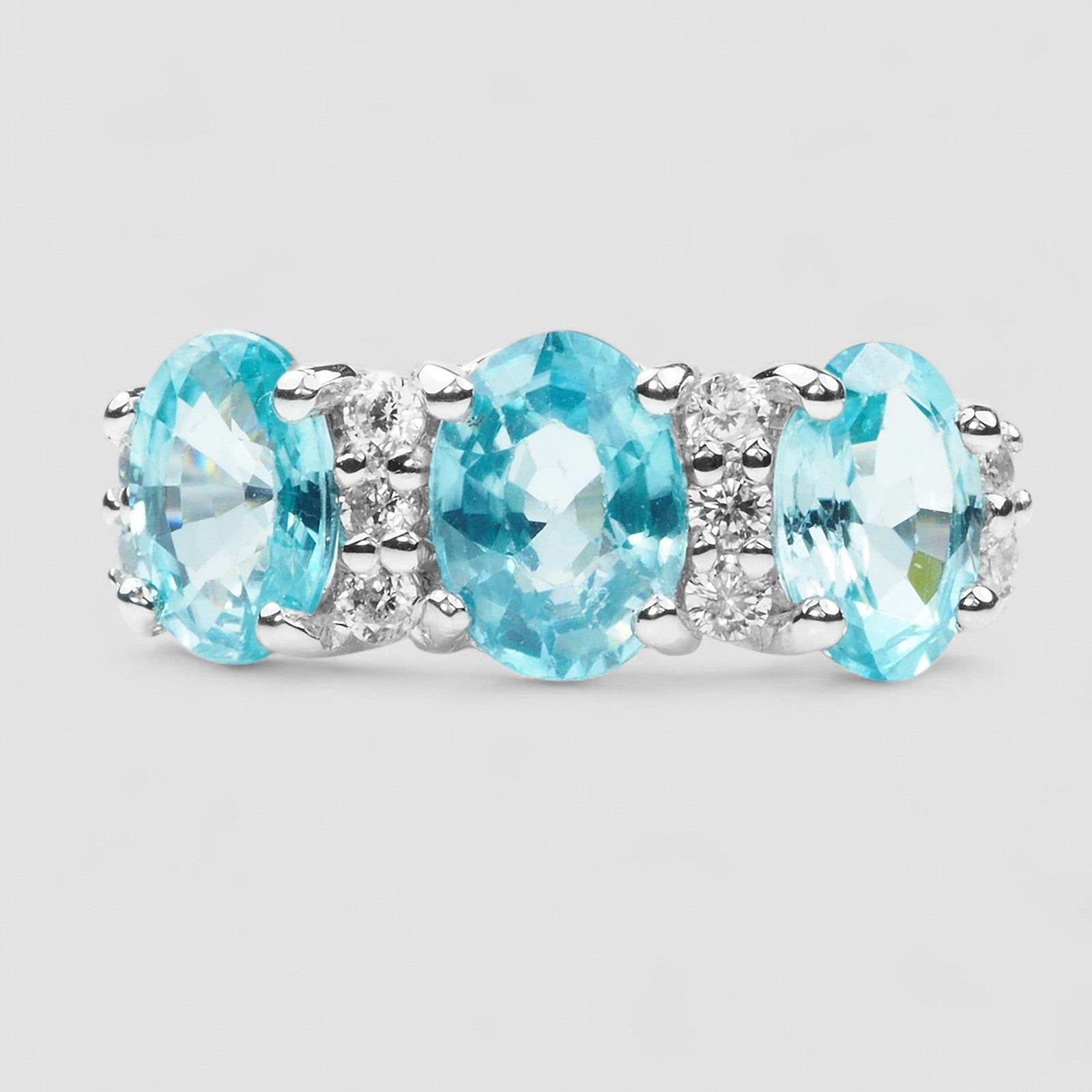 Blue Zircon 925 Sterling Silver Ring