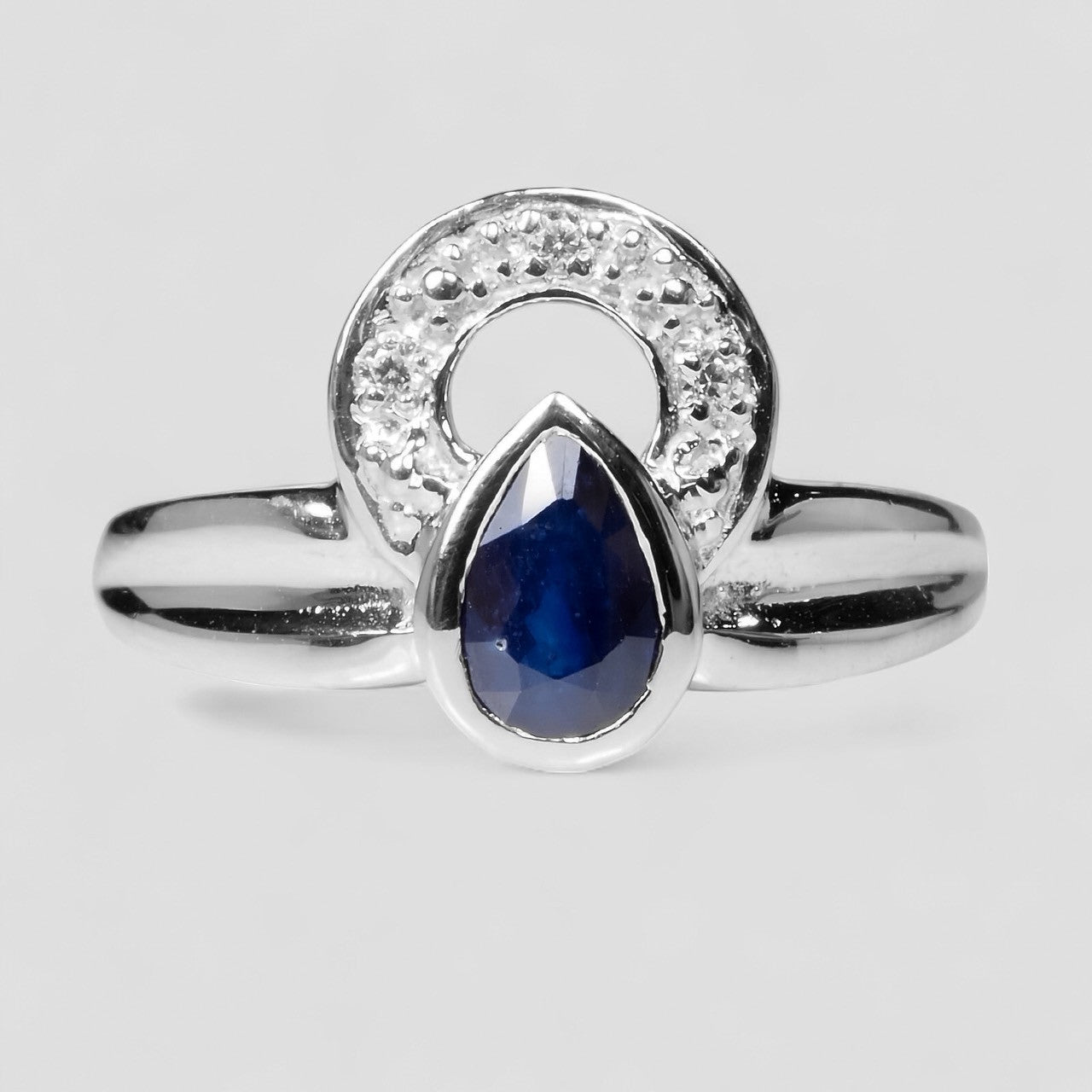 Pear Blue Sapphire Ring