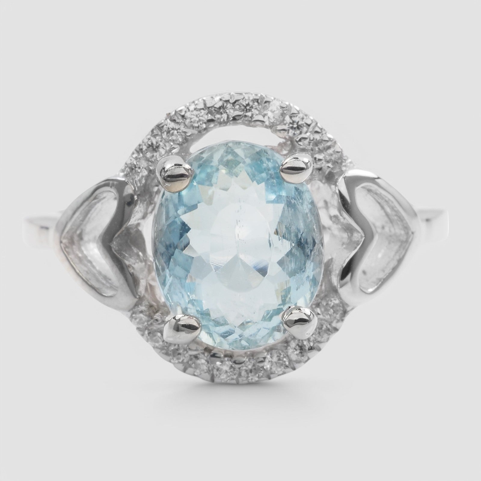 Blue Aquamarine 925 Sterling Silver Ring