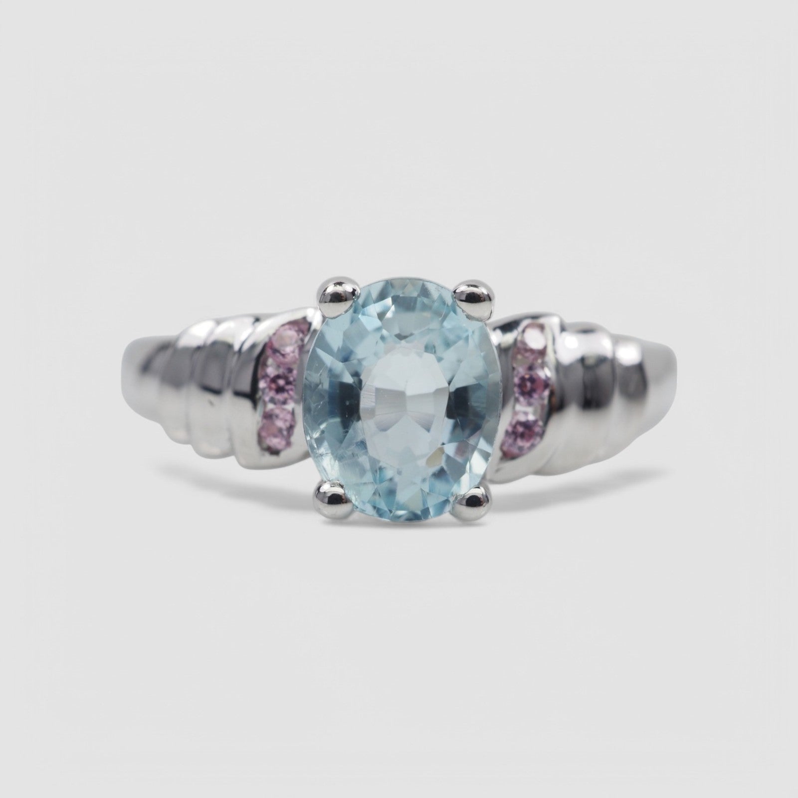 Blue Aquamarine 925 Sterling Silver Ring