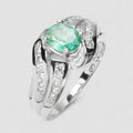 925 Sterling Silver Ring Green Emerald