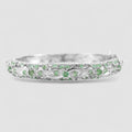 Green Emerald 925 Sterling Silver White Gold Bangle, 925 Genuine Gemstone, Everyday Bangle