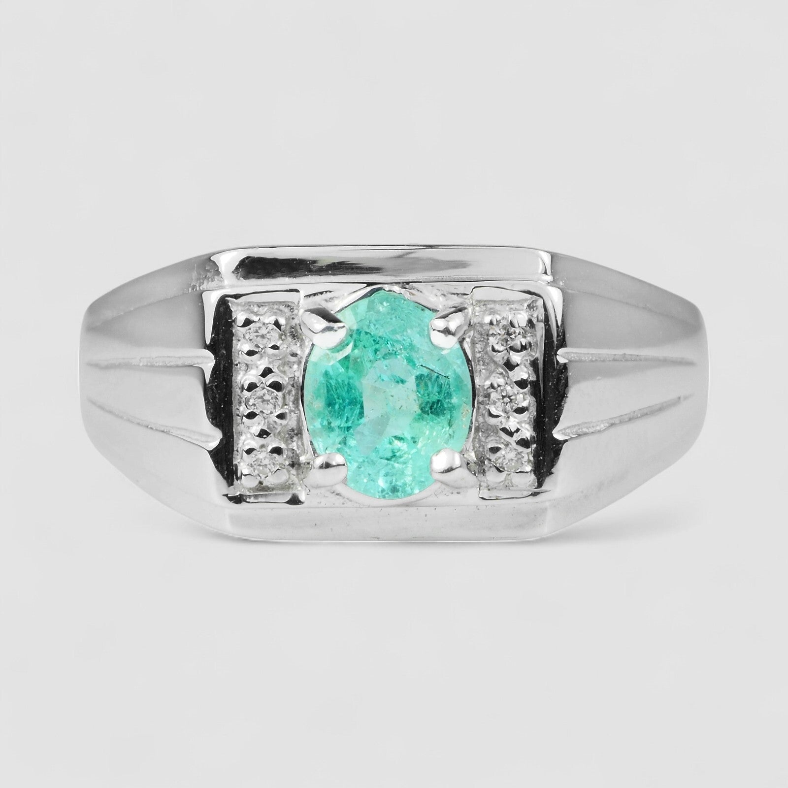 Vivid Green Emerald Handmade Ring