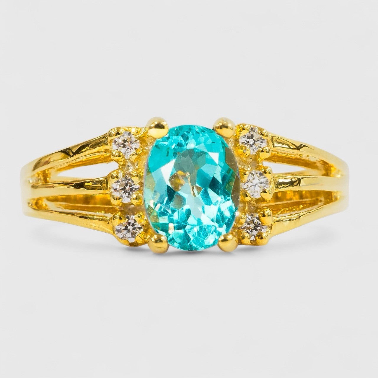 Blue Green Apatite 925 Sterling Silver Ring