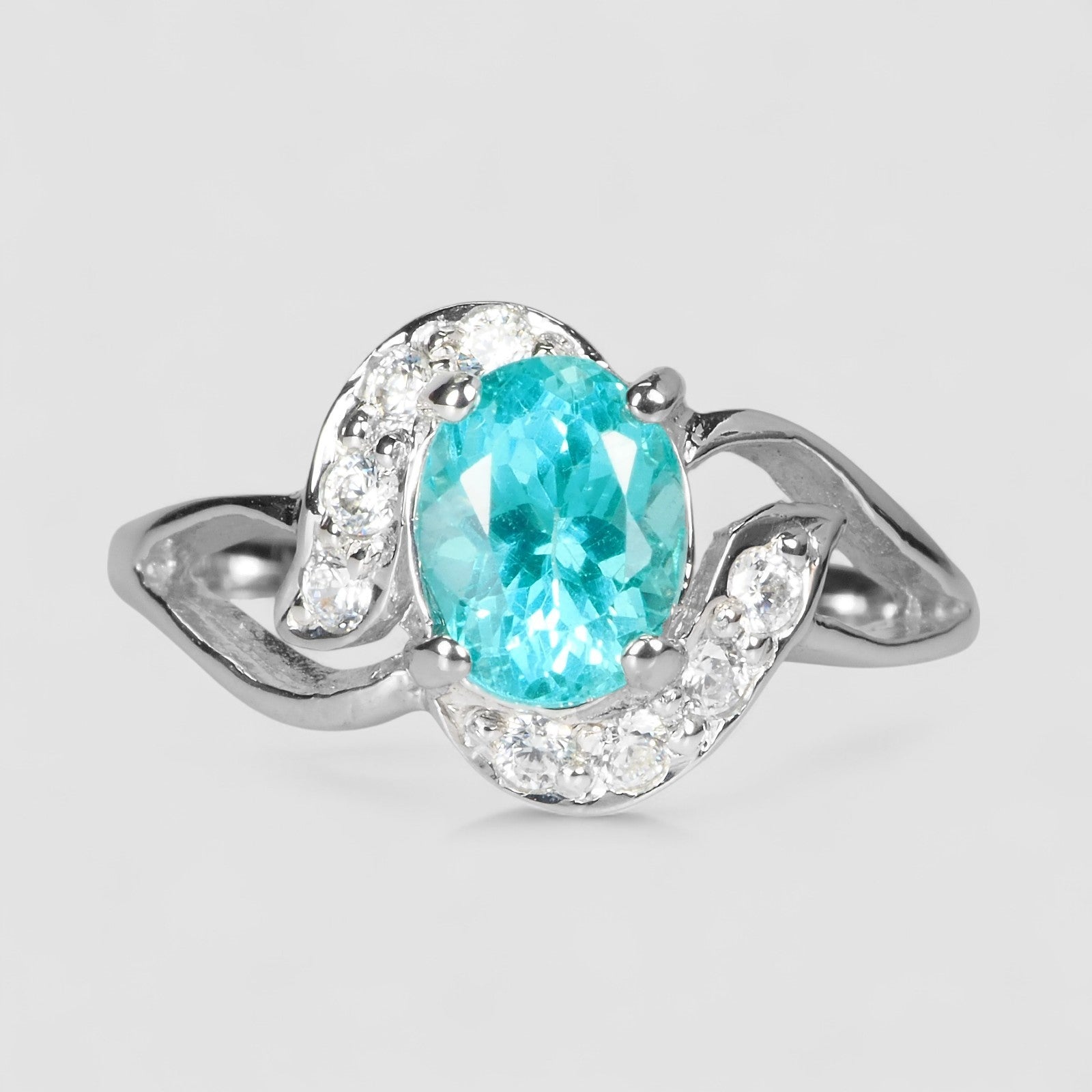 Neon Blue Apatite 925 Sterling Silver Ring