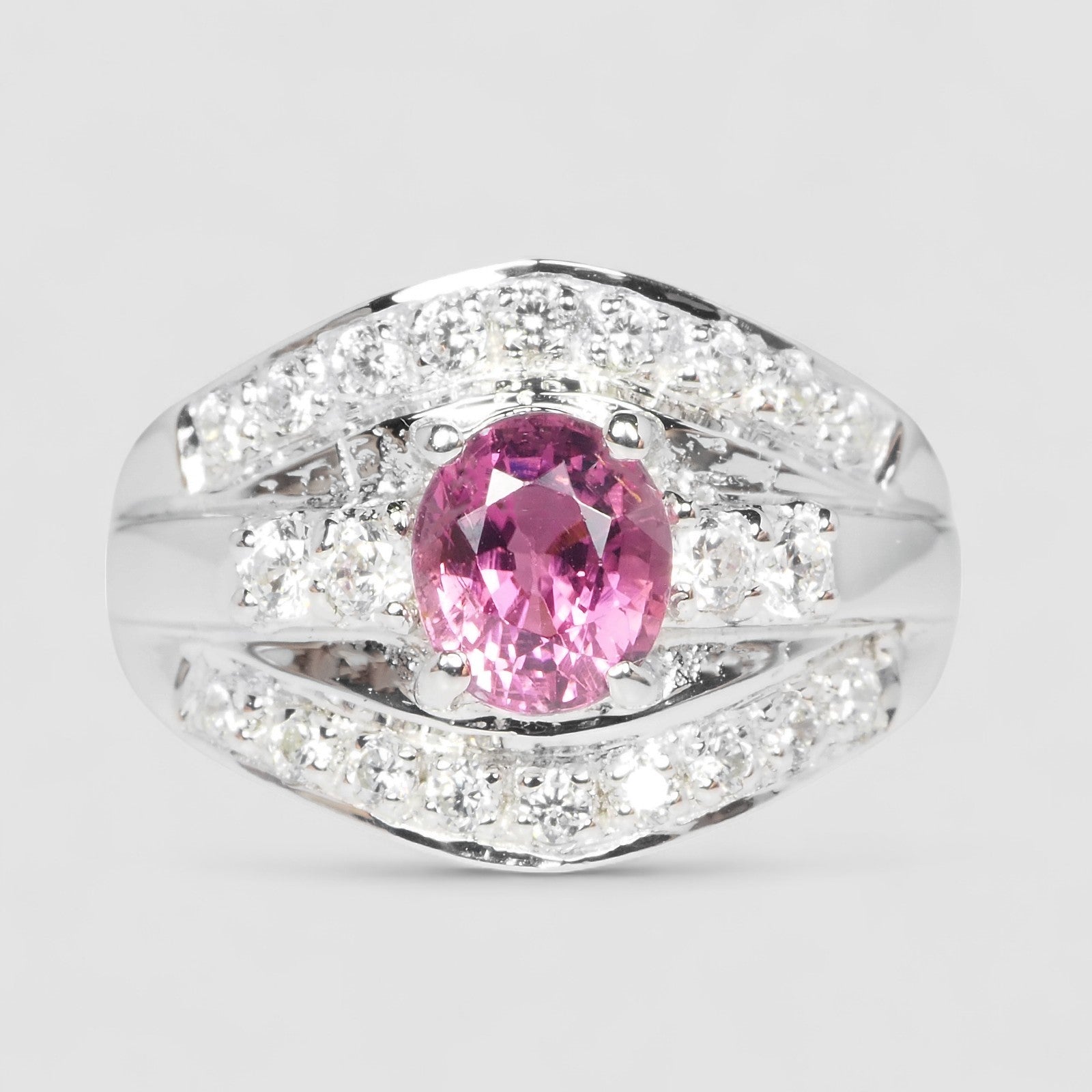 Pink Tourmaline 925 Sterling Silver Ring