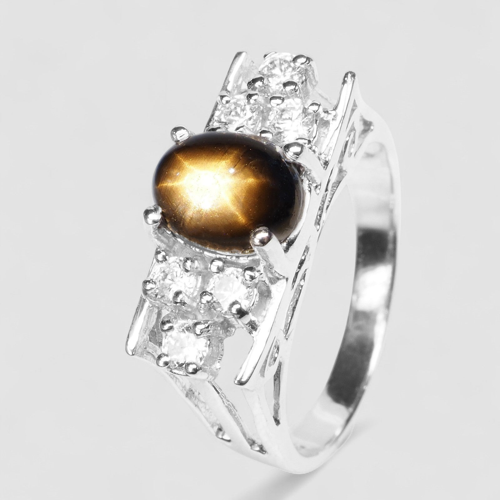 Blue Star Sapphire 925 Sterling Silver Ring