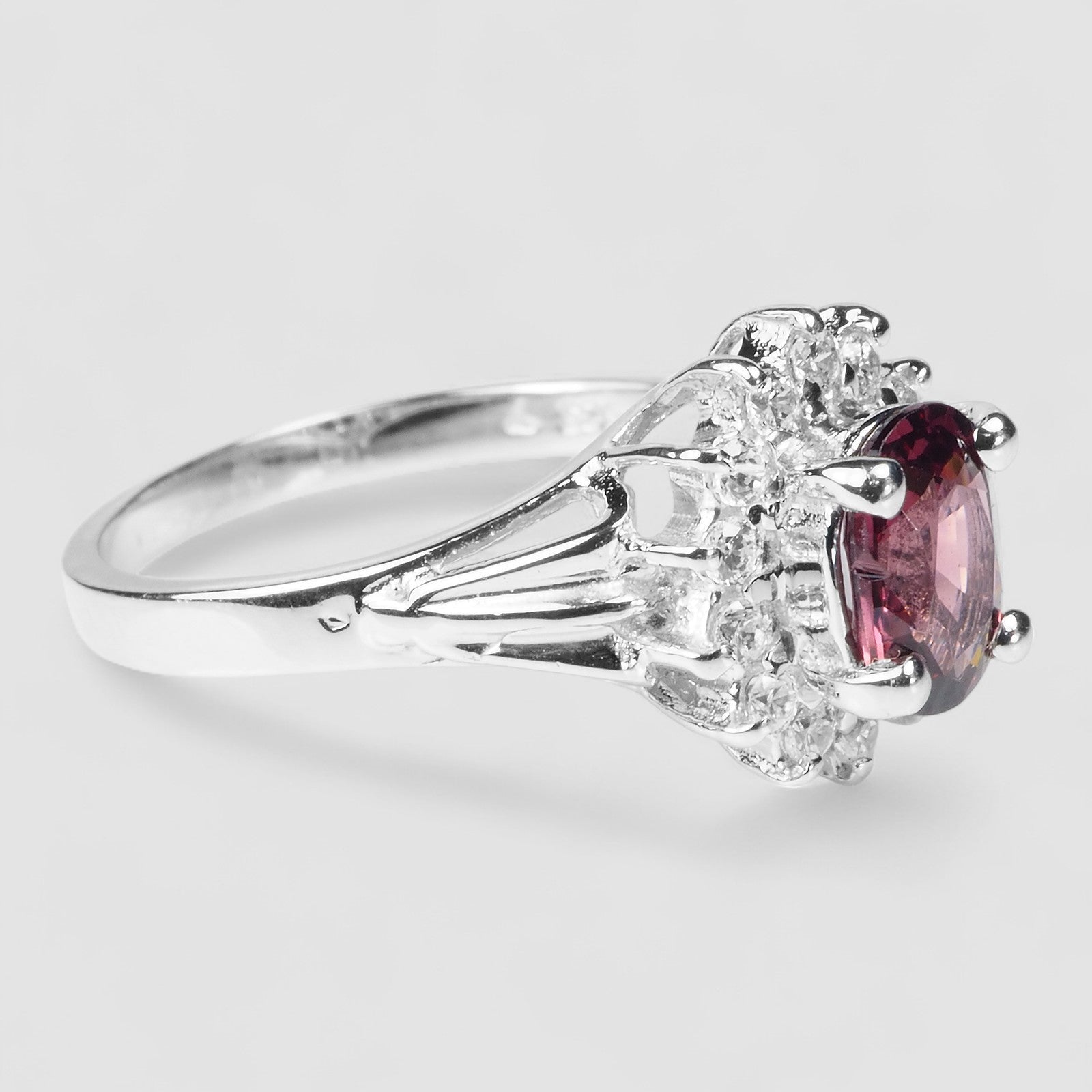 Pink Rhodolite Garnet 925 Sterling Silver Ring