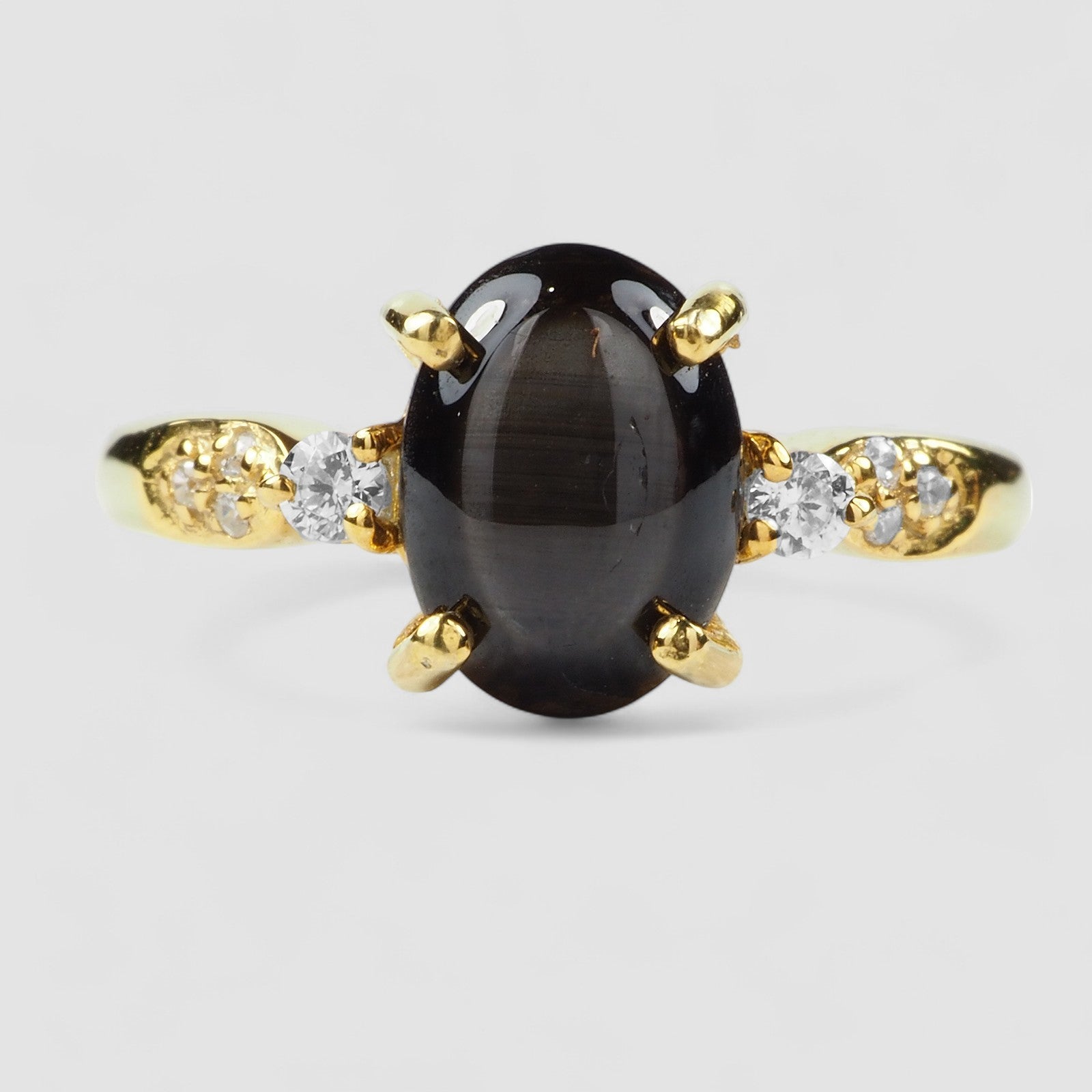Black Star Sapphire 925 Sterling Silver Ring, Natural Gemstone, Minimalist Ring, Free Resizing
