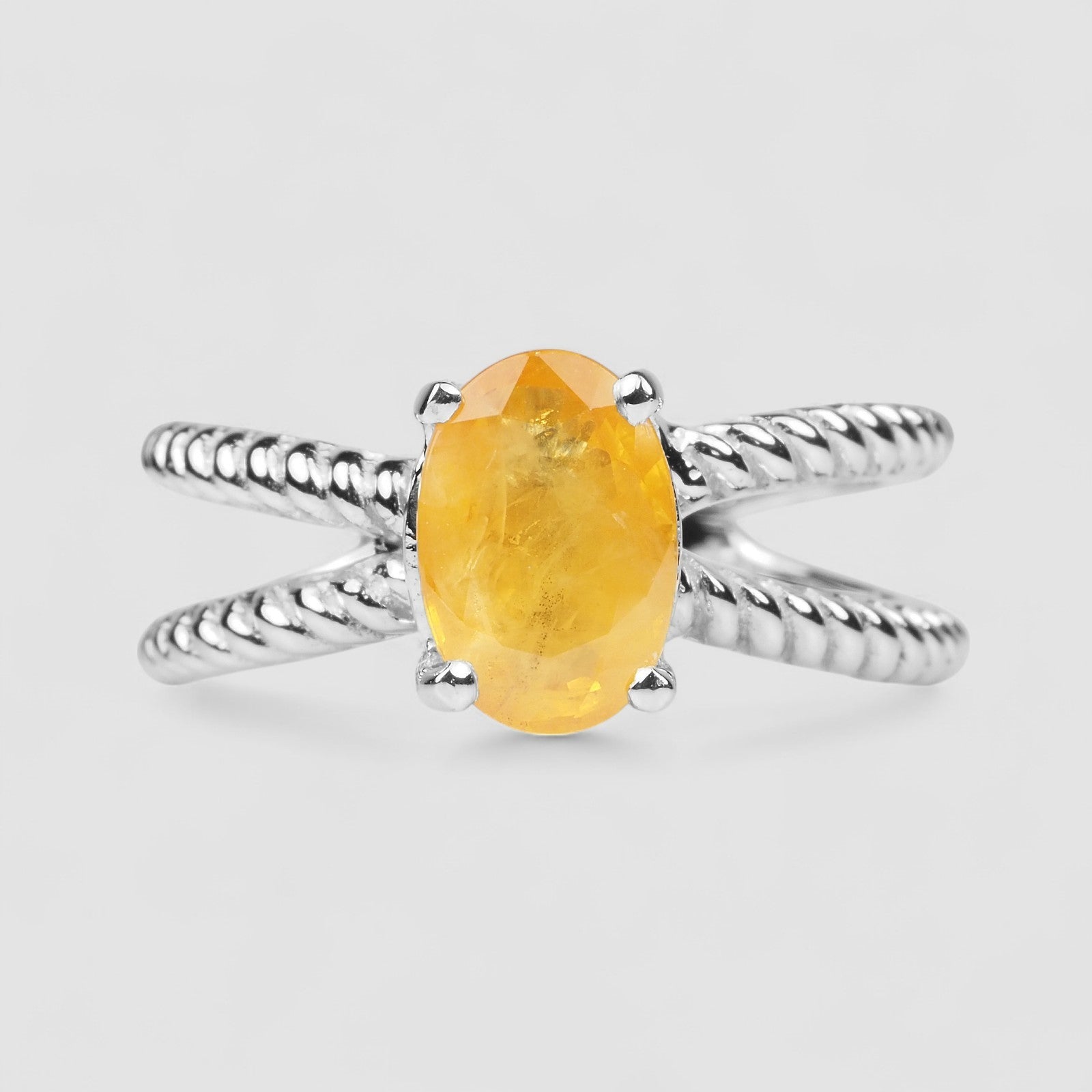 Yellow Sapphire 925 Sterling Silver Ring